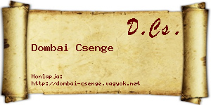 Dombai Csenge névjegykártya